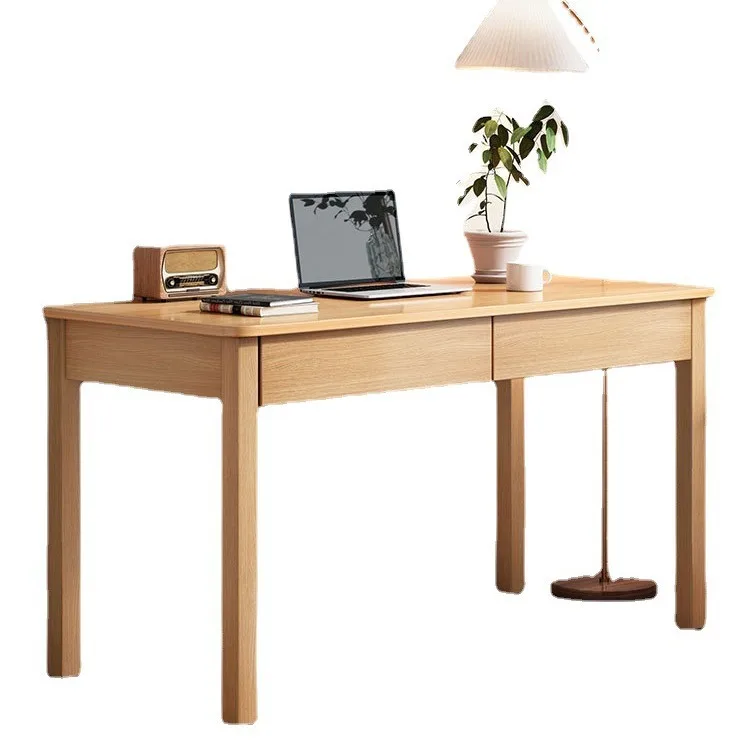 

Nordic solid wood desk simple home bedroom office study writing table primary and secondary school students desktop