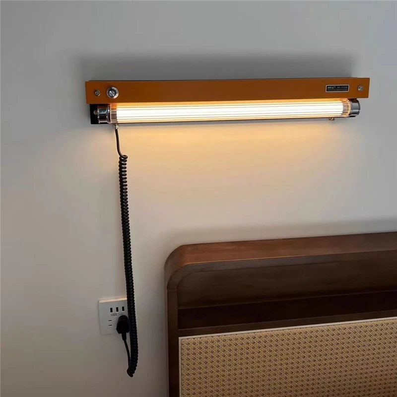 American Vintage Art Wall Lamps Modern Bedroom Dining Living Room Lighting Fixtures Adjustable Brightness No Wiring Wall Lights