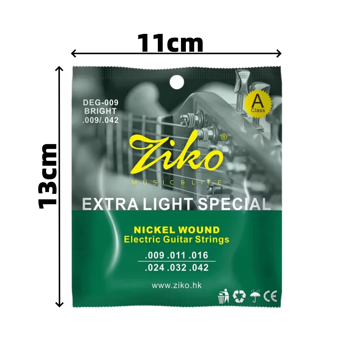 Ziko DEG-009 1/2pcs Nickel Coated Electric Guitar Strings, Extra Light Steel Core Strings Set for Electric Guitar Beginners