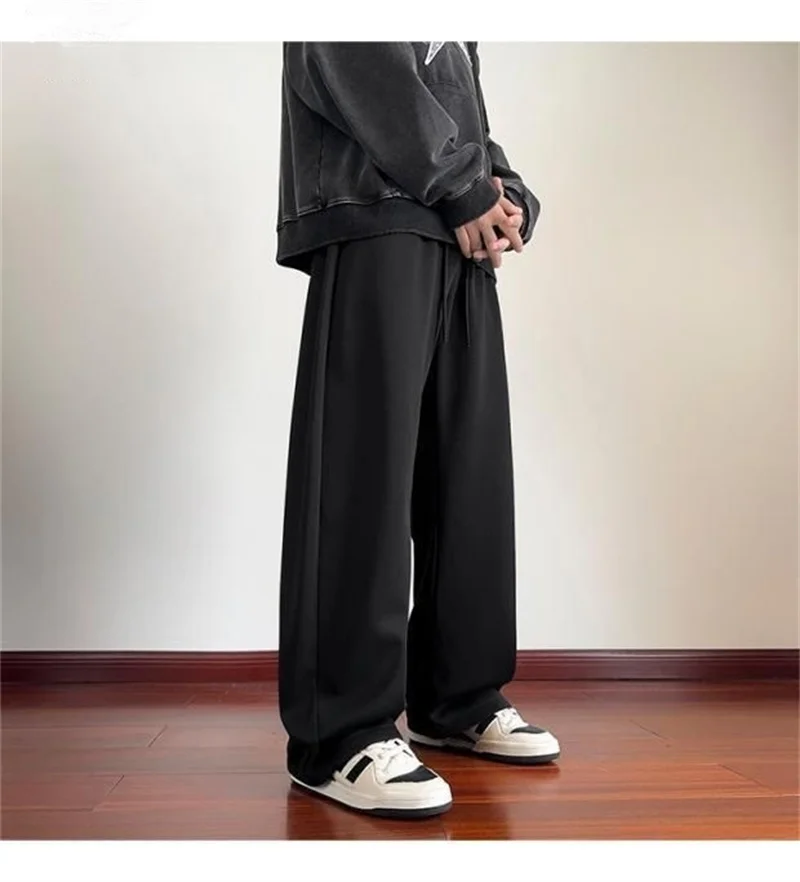 

Широкие спортивные штаны Мужские брюки прямого кроя Большие мужские черные брюки Уличная одежда Повседневная одежда Брюки для бега Спортивные брюки большого размера