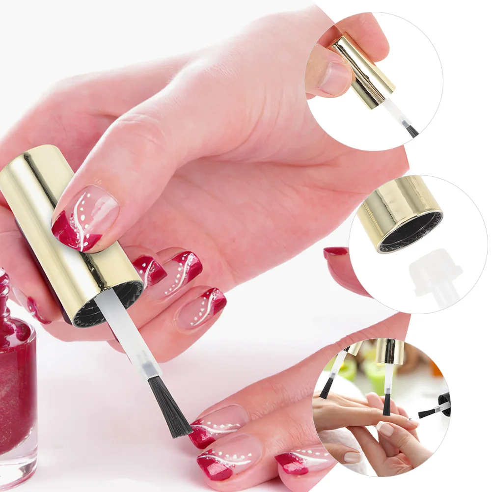 10 pezzi di tappi per bottiglie di smalto per unghie, spazzole di ricambio, piccoli tappi per bottiglie di smalto gel, durevoli e portatili, per salone di bellezza