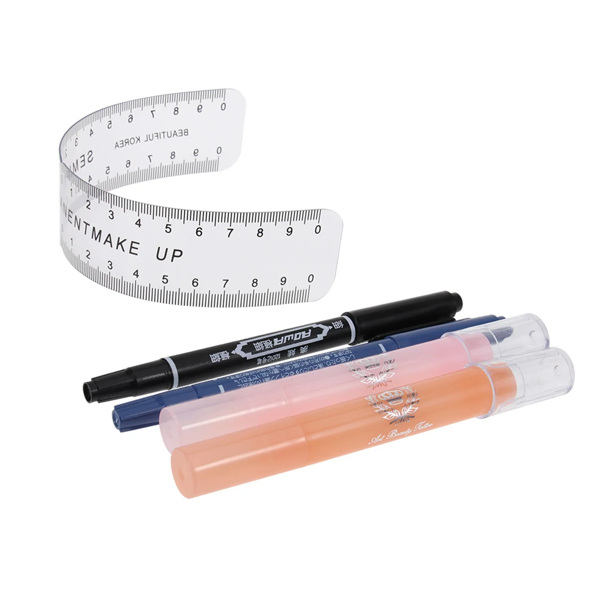 

Eyebrow Microblading Kit Marker Eraser Pen Durable Safe for Beginners Professional Practice with Disposable Eyebrow Ruler