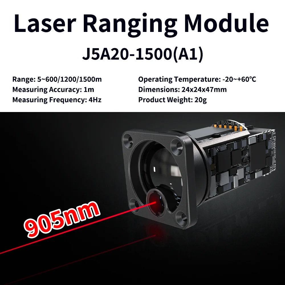 ODM Small Long Distance Rangefinder Sensor UART TTL 3.3V Laser Range Finder Module 905nm For Handheld Devices