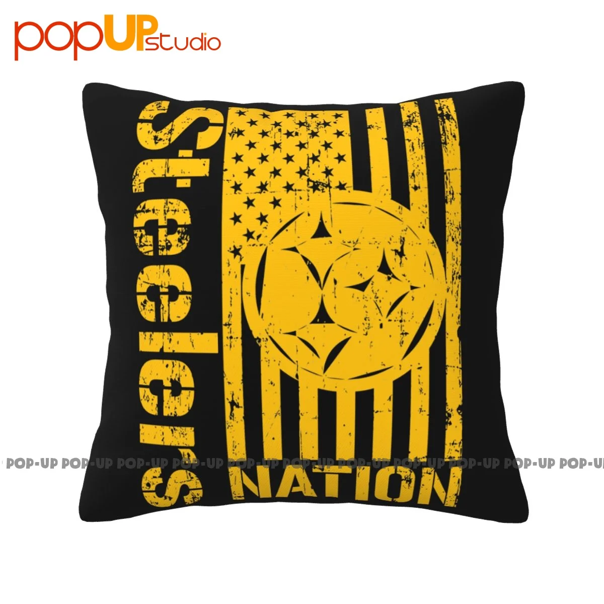 Thick Steelers Nation Pittsburg Football Fan Jersey Gear-Ringspun Pillowcase Throw Pillow Cover Skin Care