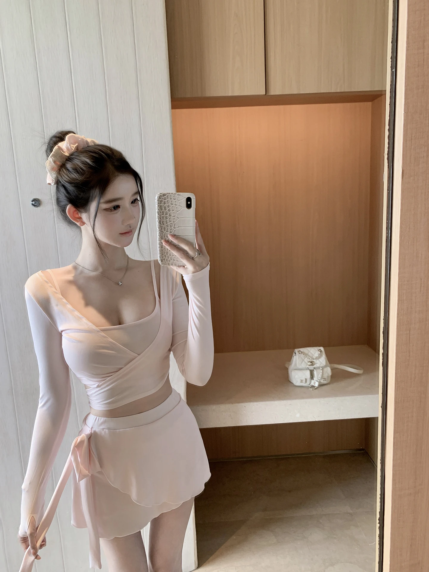 

Ele Ballet Girl a Sexy Two-Piece Set Strapl f Skirt Masking Suit Pure Desire Faionable Spring Cotton Outfit