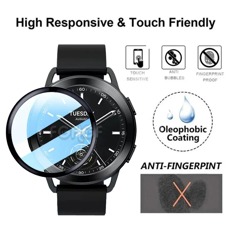 Screen Protector For Xiaomi Watch S3 S1 Active/Pro S2 42 46mm Full Cover Soft Protective Film For Mi Watch S3 Accessor Not Glass