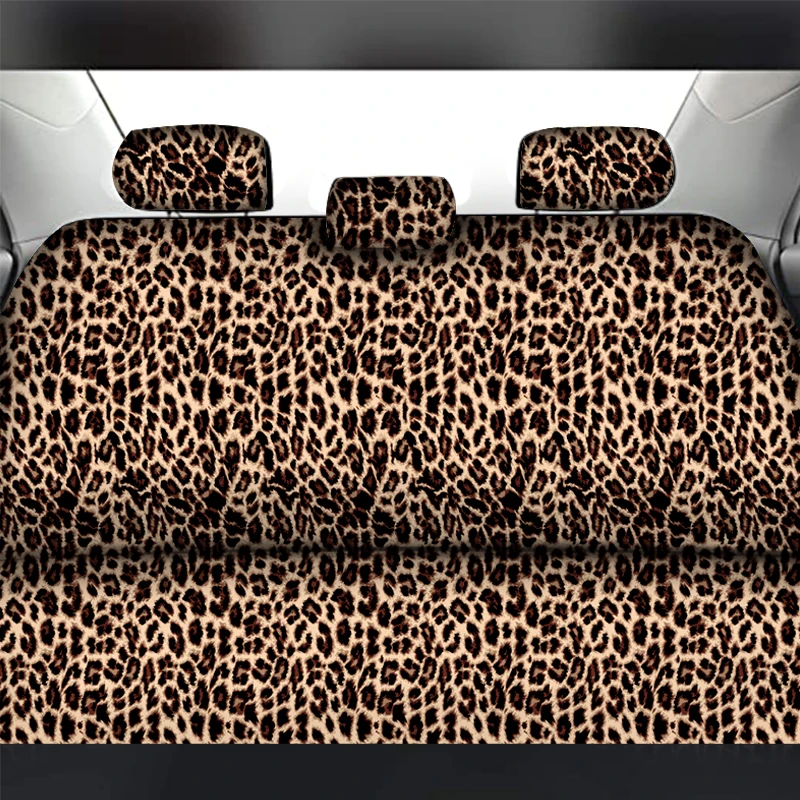 Leopard Animal Print Car Front Seat Covers Set of 4,Wild Cheetah Pattern Vehicle Seat Protector Car Covers for Cars Sedan SUV