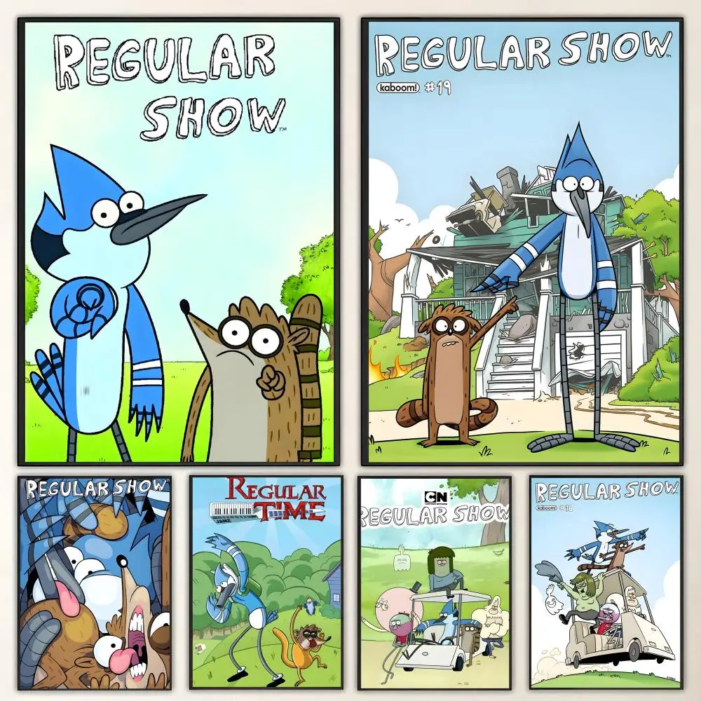 TV Series Regular Show Poster HD art, waterproof, sticky wall, home decoration (living room, bedroom, bar), aesthetic
