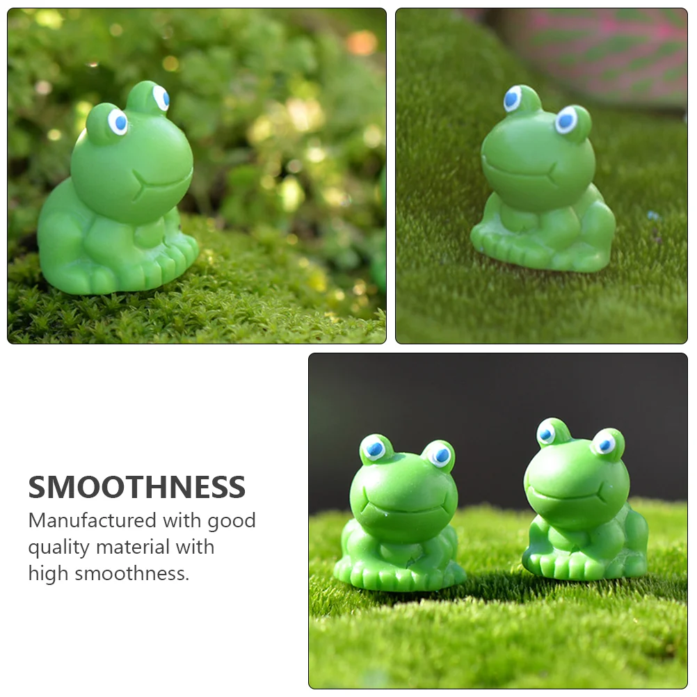 20 Pcs Miniature Frog Decorative Ornaments Car Interior Decorations Resin Micro Landscape Decors