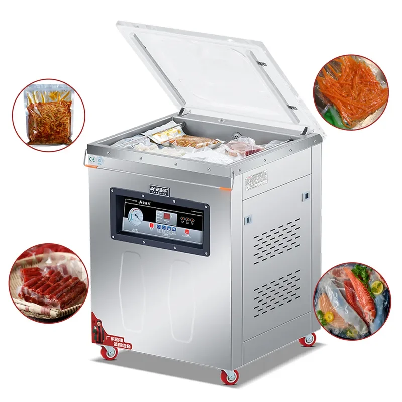 New Warranty Vertical Type Sealing Grain Seafood Fish Beef Automatic Multifunctional Paper Film Pouch Electric Vacuum Commodity