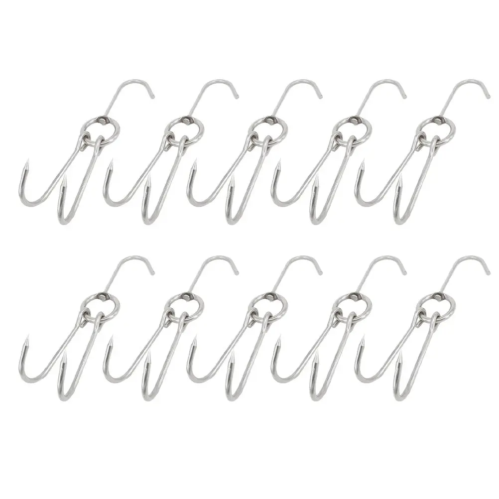 

10Pcs Sturdy Poultry Hooks High Hardness Heat Resistant Stainless Steel Bbq Roast Meat Hanging Tools Roast Hooks