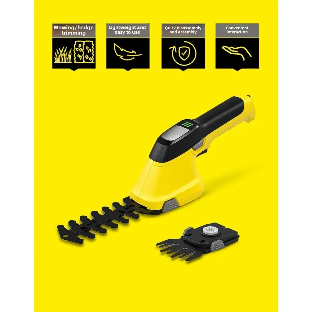 2 in 1 Cordless Electric Grass Shear and Hedge Trimmer with Lithium Battery for Garden