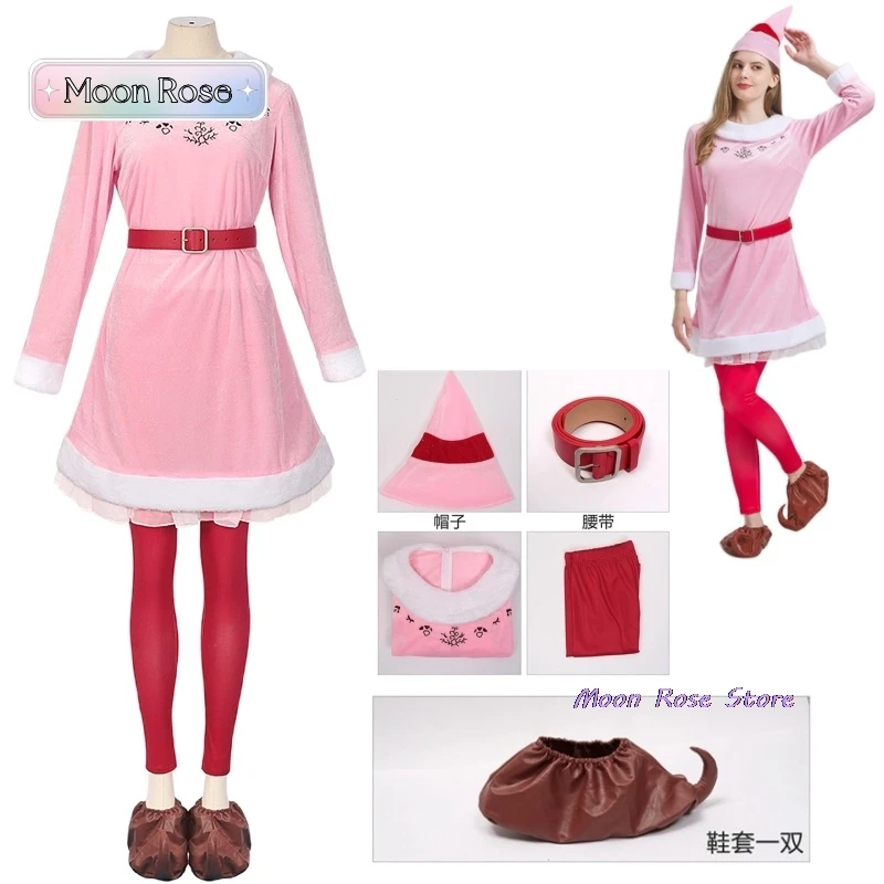 Buddy Elf Costume Christmas Costume Set With Pant Jacket Shoes Hat Belt Easy Cleaning Breathable Christmas Cosplay Party Outfits