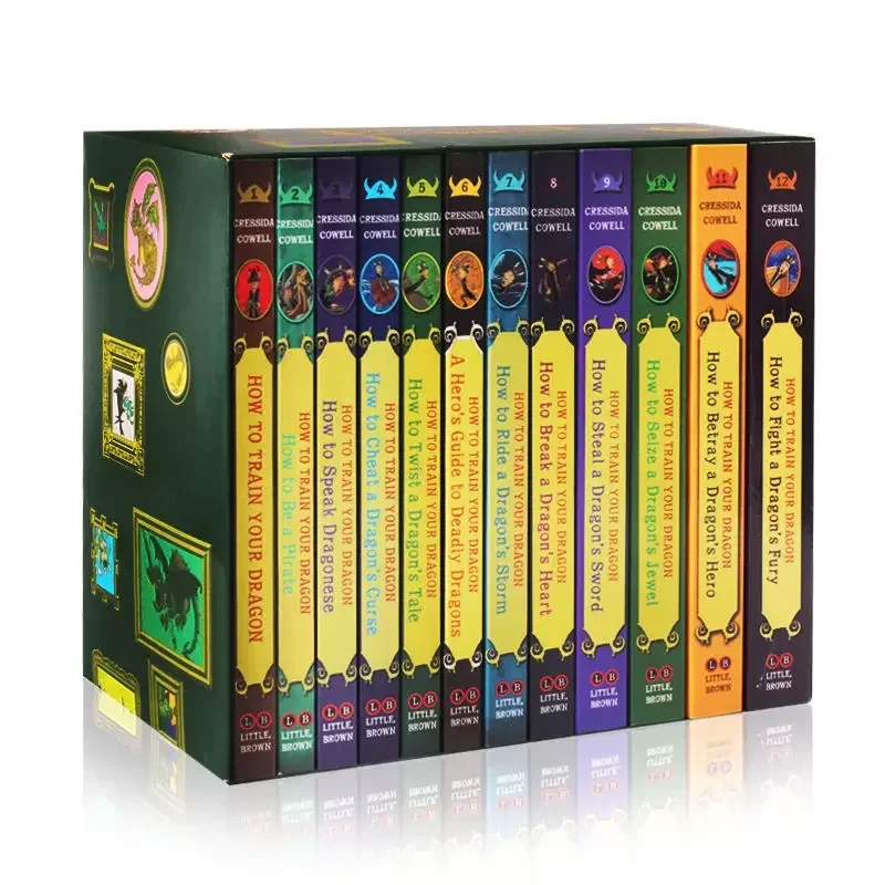 12 Books/set How To Train Your Dragon: The Complete Series: Paperback Gift Set, Short Chapters, Clever Slapstick, English Novels