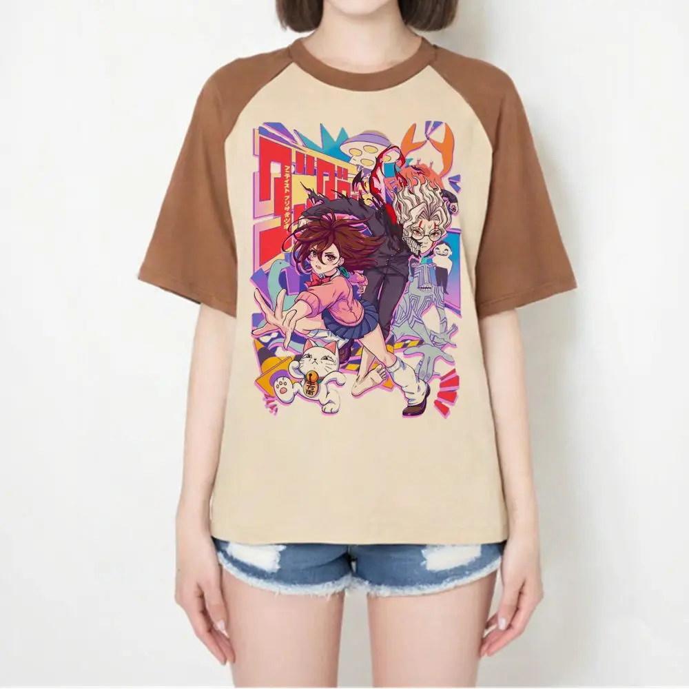 Dandadan 탑 티셔츠 여성 팝 문화 사이키델릭 80년대 애니메이션 그래픽 파스텔 티셔츠 스트리트웨어 애니메이션 80년대 하라주쿠 고딕 여성