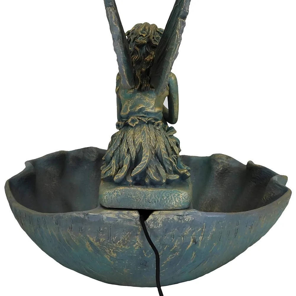 الصفحة الرئيسية - نافورة مياه خارجية من Fairy Shell - نافورة شلال مقاس 30 بوصة مع مضخة غاطسة للفناء أو الحديقة أو الفناء #5