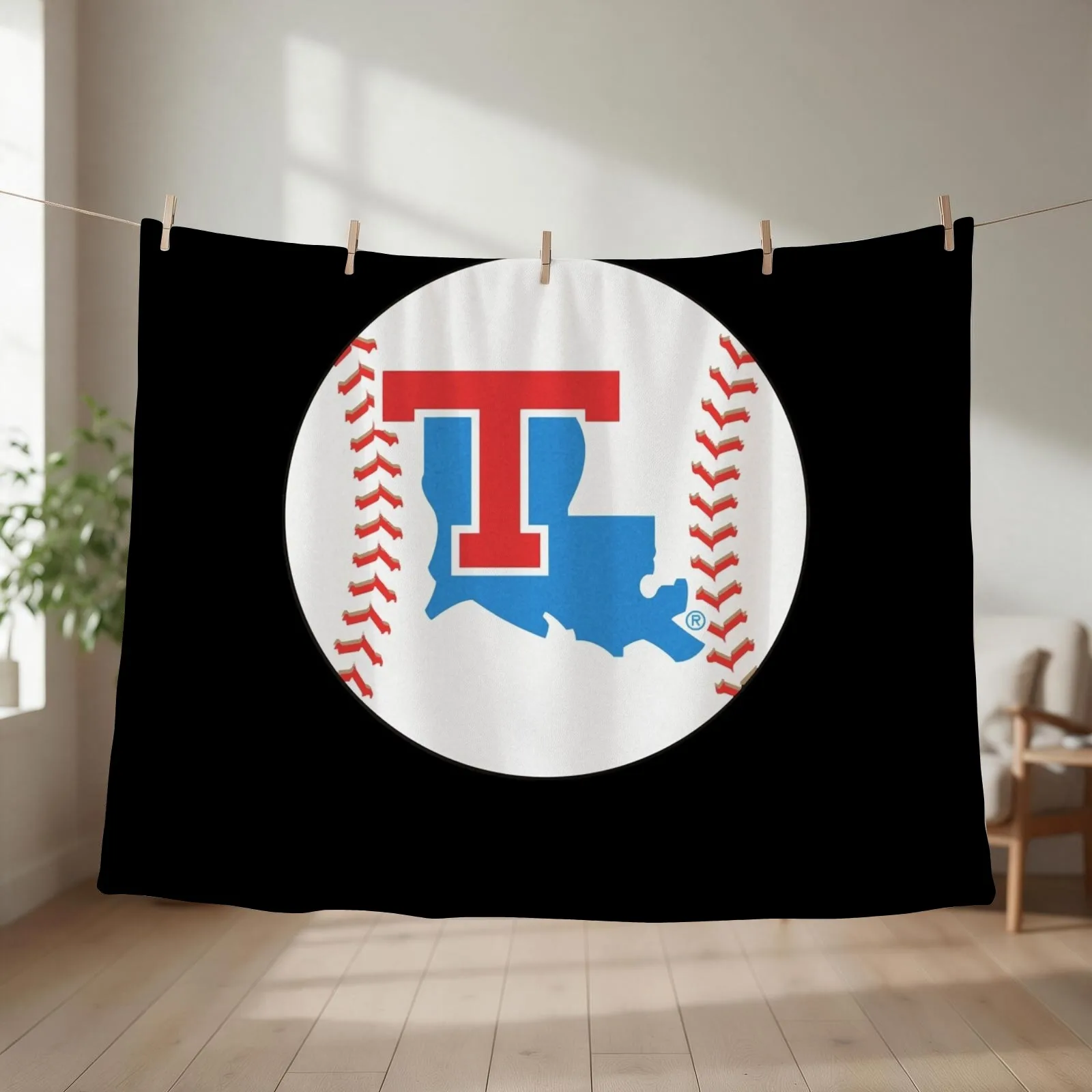Louisiana Tech Baseball Throw Blanket couch cozy soft plush fuzzy picnic outdoor blanket