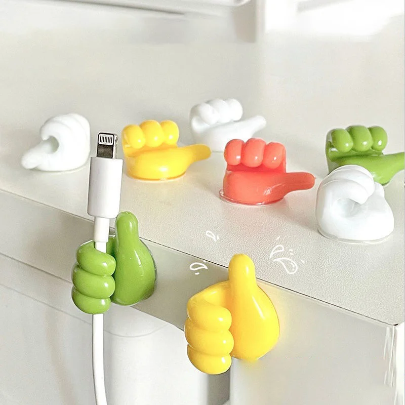 Silicone Thumb Wall Hanger Hook Wall Hooks Hanger Storage Holder For Kitchen Bathroom Cable Management Wire Organizer Clips