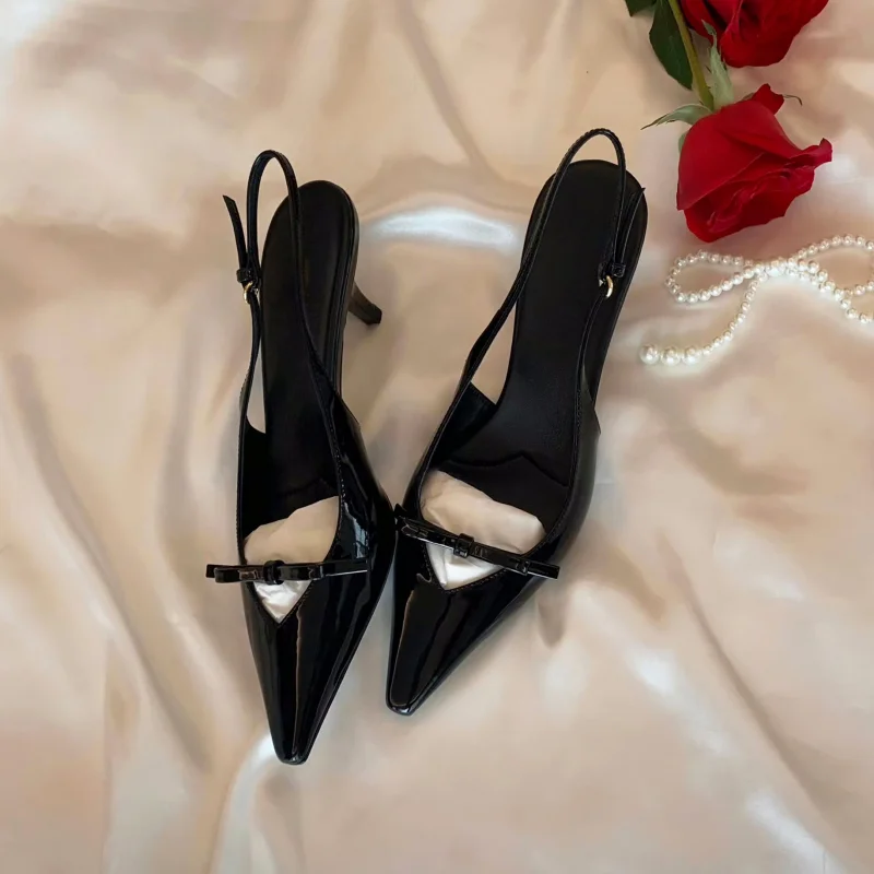 

Sexy Black Pointed Famale High Heel Shoe Summer Fashion Design Ladies Sandals Fashion Women Pumps Grace Dress Tacones