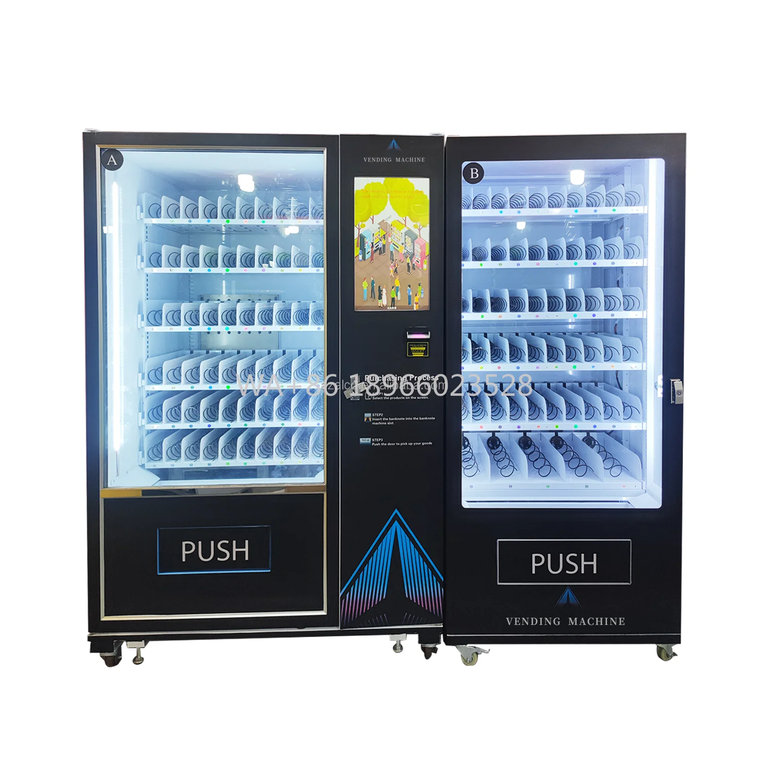 آلة مع بطاقة الائتمان رمز الاستجابة السريعة المحلي فاتورة عملة كومبو آلة بيع مصنع توريد زجاجة علب المشروبات موزع بيع البيرة e #1