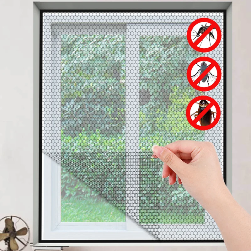 1.5*2M Anti Mosquito Window Screen Mesh Invisible Curtain for Living Room Decoration Summer Self-adhesive Window Curtain