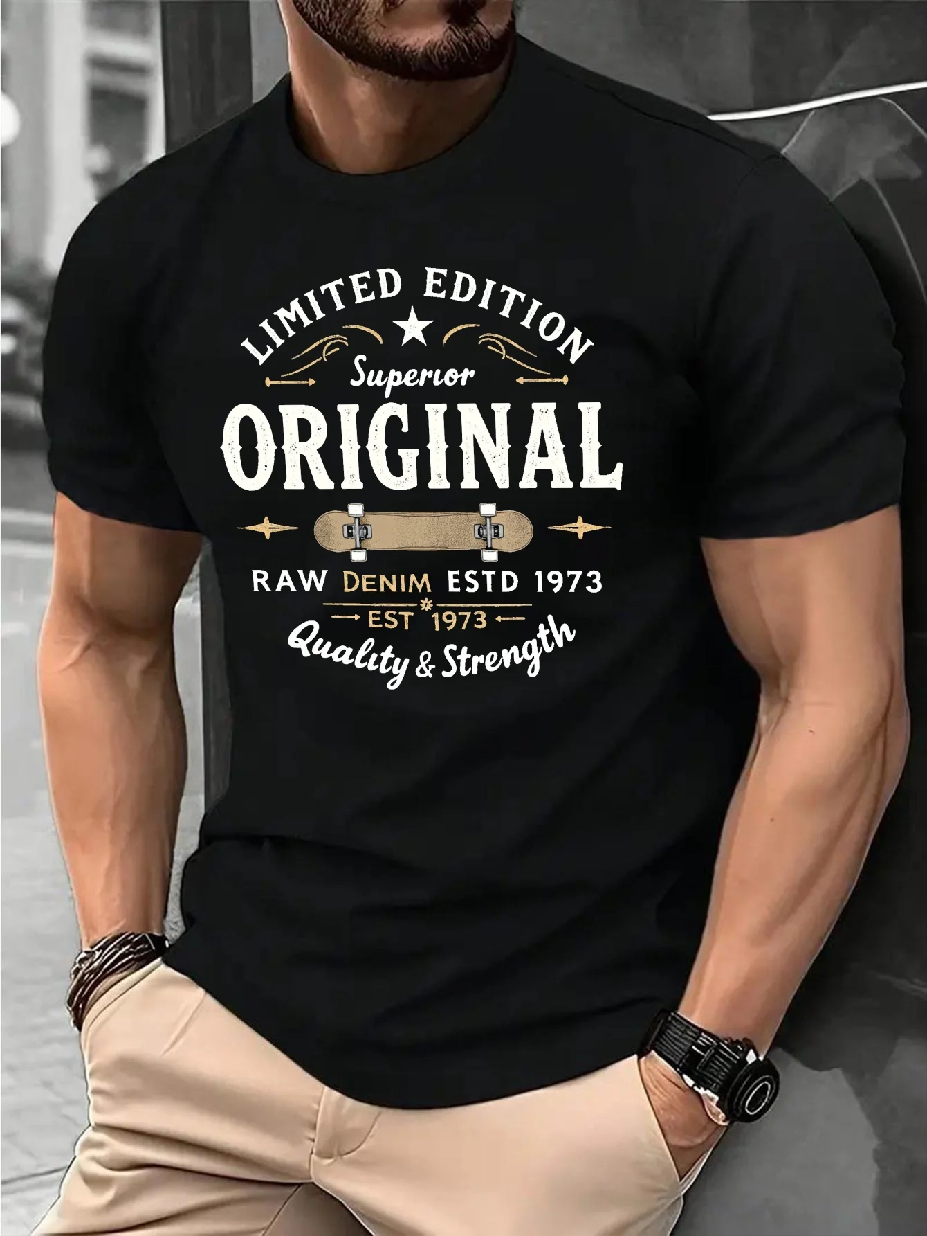Men's and Women's High-quality Cotton Casual Fashionable Retro Patterned Printed Round-neck T-shirts, Versatile Tops