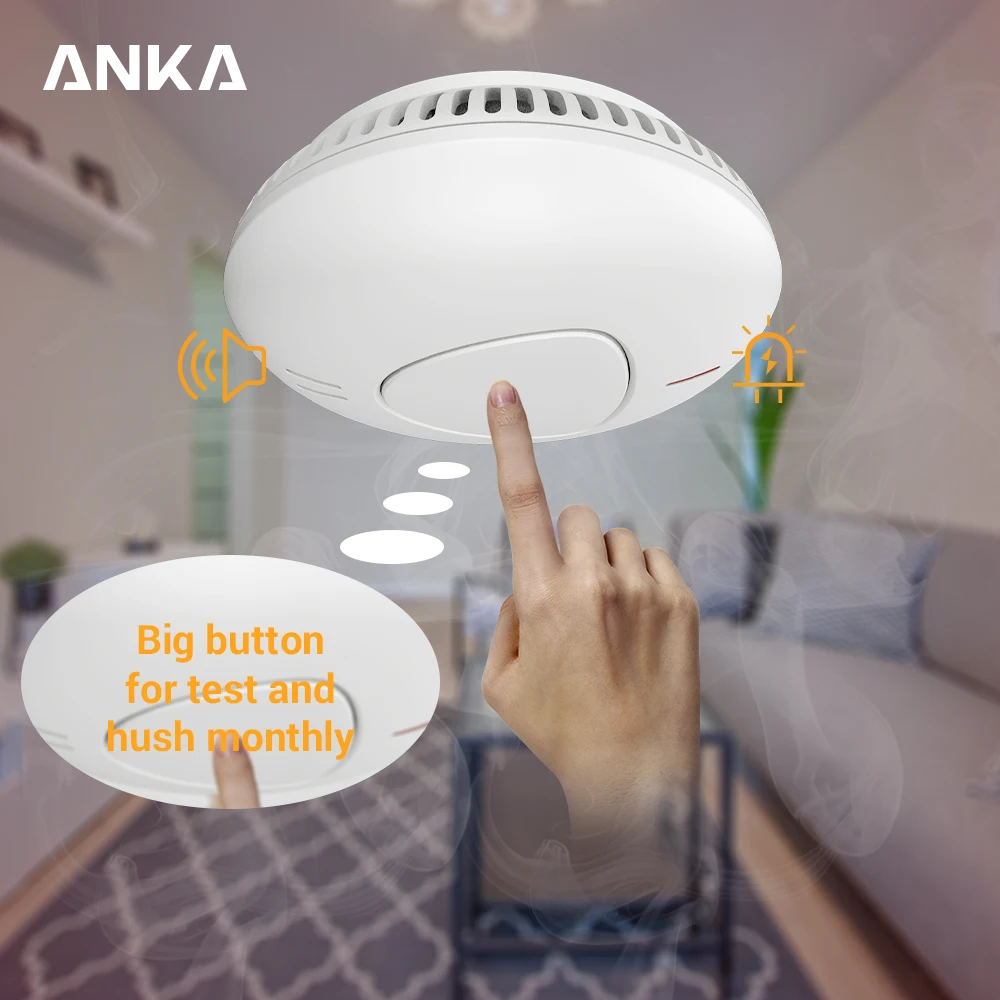 2021 smart home indoor portable fire alarm smoke detector is equipped with 3v10 lithium battery WiFi smoke alarm for fire protec