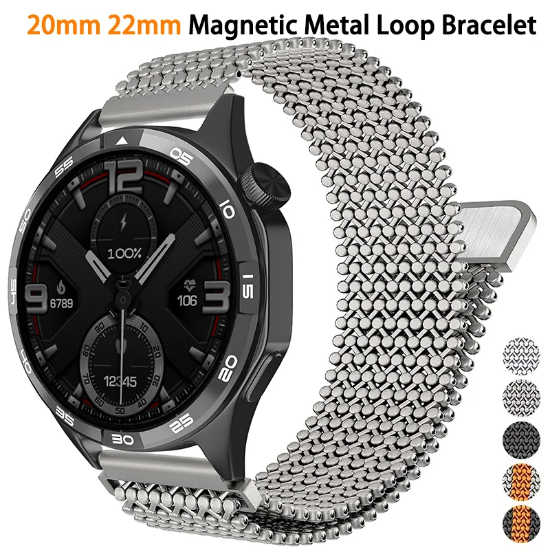 Bracelet en acier inoxydable 20 mm 22 mm pour Huawei Watch GT6 5 4 3 2 46MM, bracelet magnétique en métal pour OnePlus Watch 3 2 2R