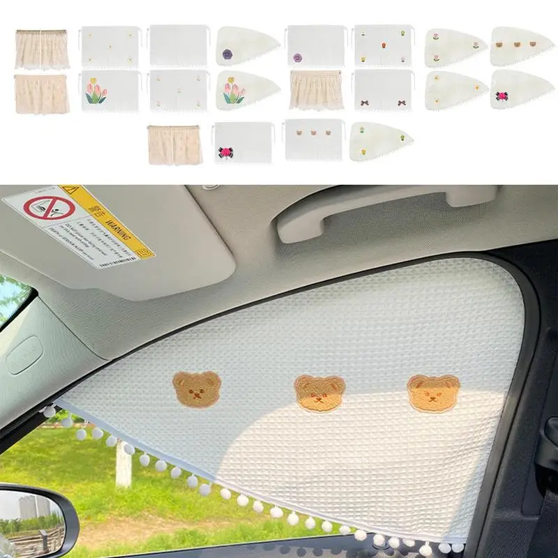 Car Side Window Sun Shade Cartoon Car Front Rear Side Window Drapes Passenger Protection Side Window Sunshades For Hot Weather