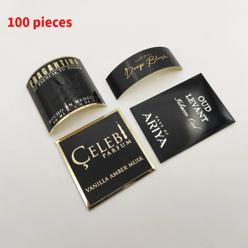 

10 0.Zhang.Custom.Fragrance Package Nameplate Private Cosmetics Aluminum Foil Sticker New Design Embossed Logo Metal Label