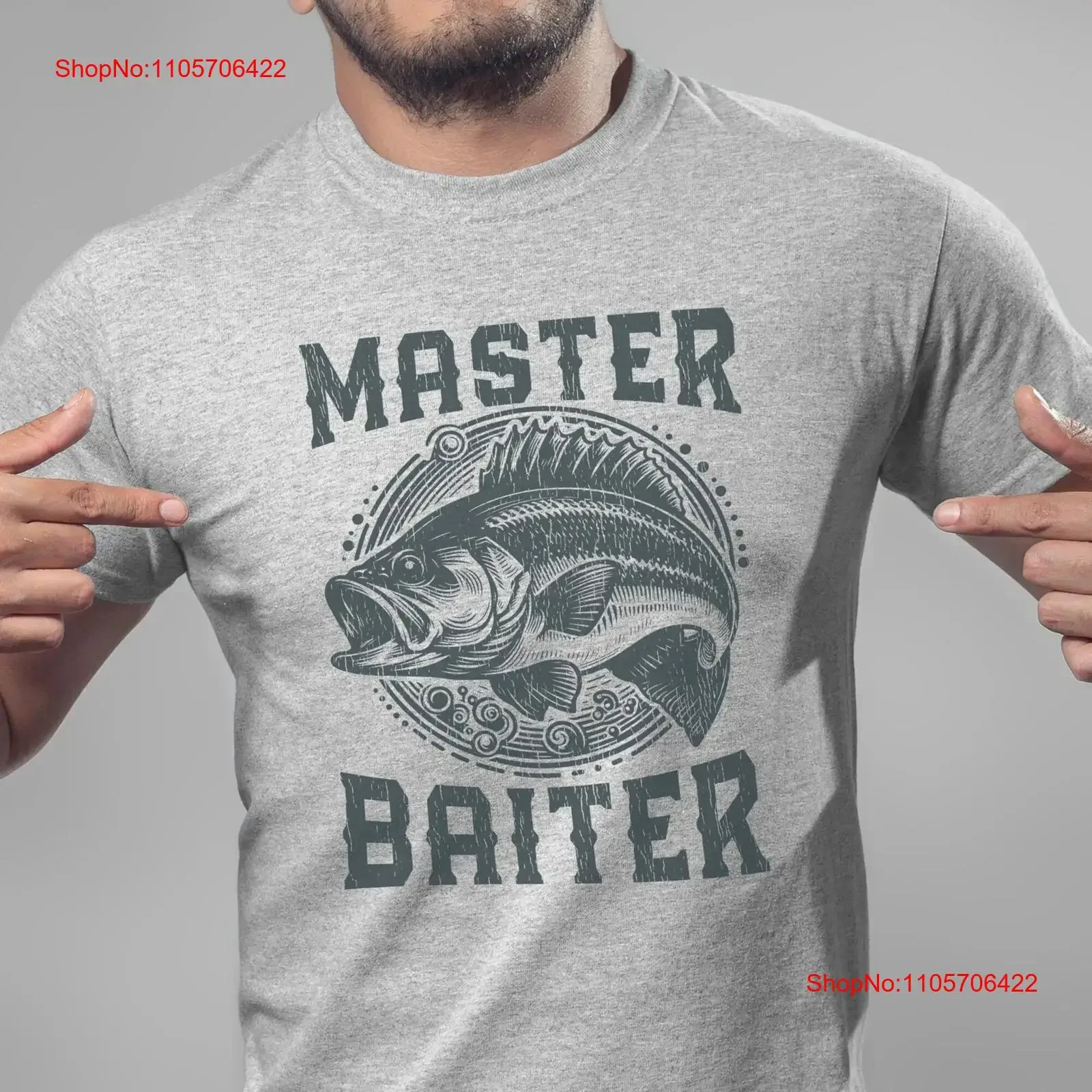 Funny Master Baiter Fishing T Shirt for Fisherman Dads Husbands Offensive Humor Vintage Style Fathers Day Christmas vintage