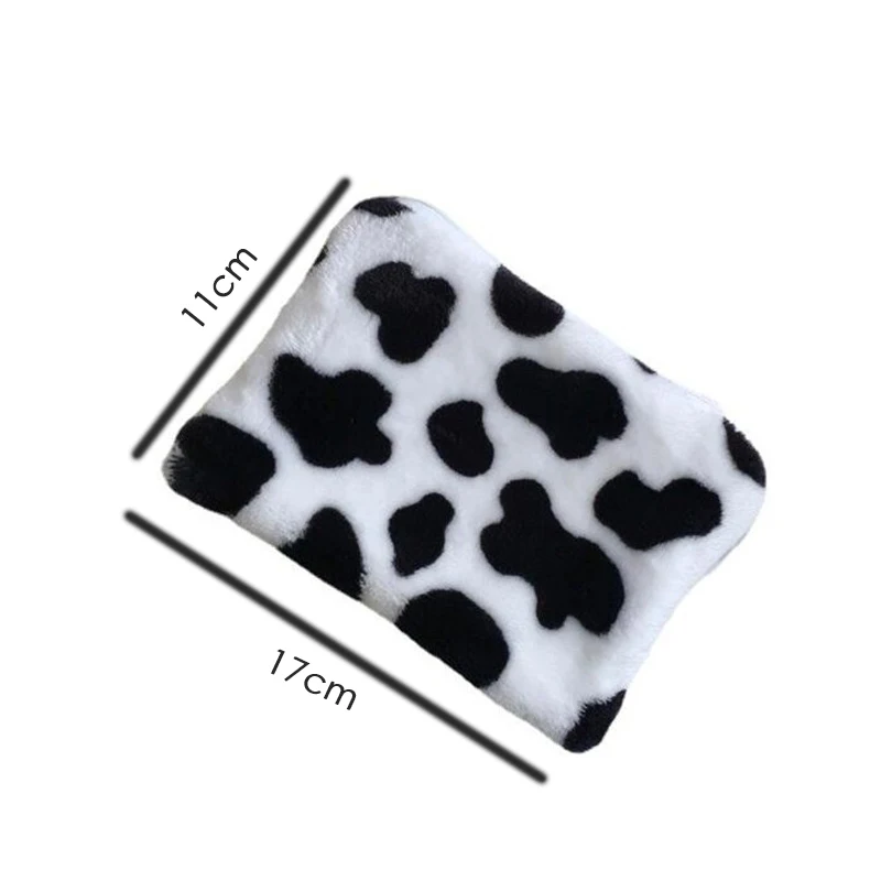 Zipper Milk Cow Plush Coin Purses Mini Coin Wallet Storage Bag Card Holder Credit ID Wallet Pocket Women Girls Female Money Bags