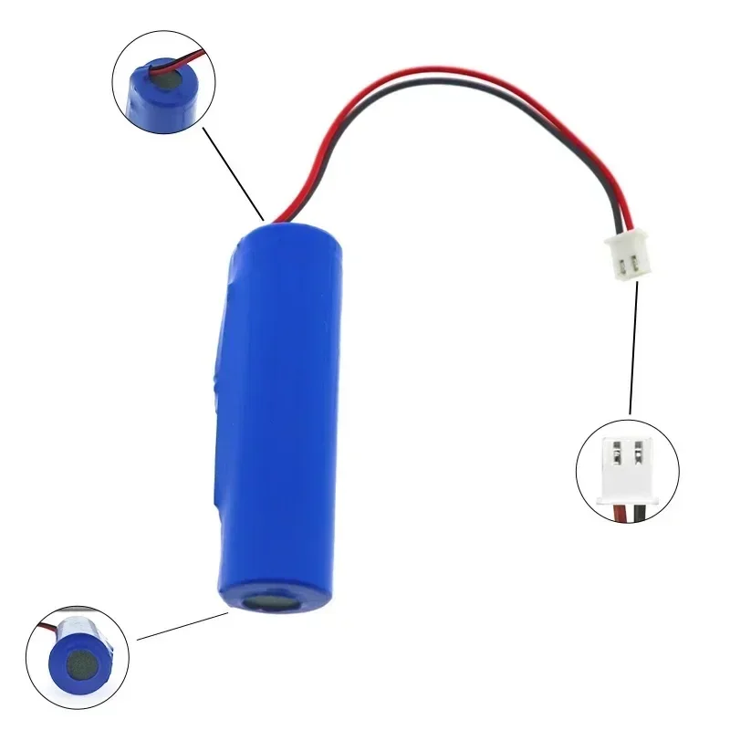 PURFIELD 18650 batería de litio recargable 3,7 V 2000mAh con PCB PH2.0-2P batería para pesca luz LED Altavoz Bluetooth