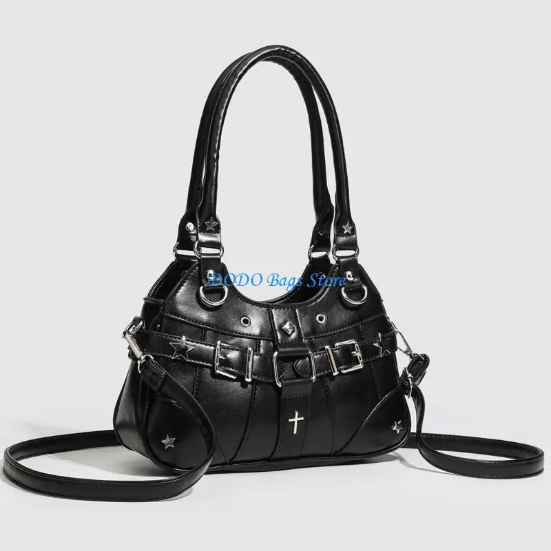 حقيبة كتف عصرية مع حزام قابل للتعديل من جلد البولي يوريثان، حقيبة يد ذات سعة كبيرة للمغامرات اليومية للنساء #2