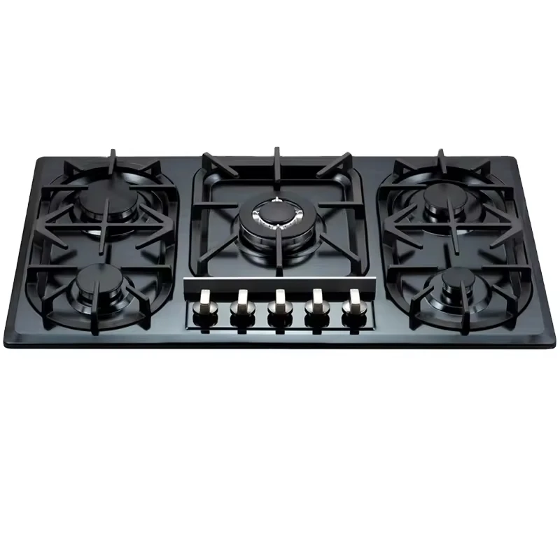 Hot selling gas cooker LPG smart gas cooktops stainless steels top  5 burner gas stove for kitchen