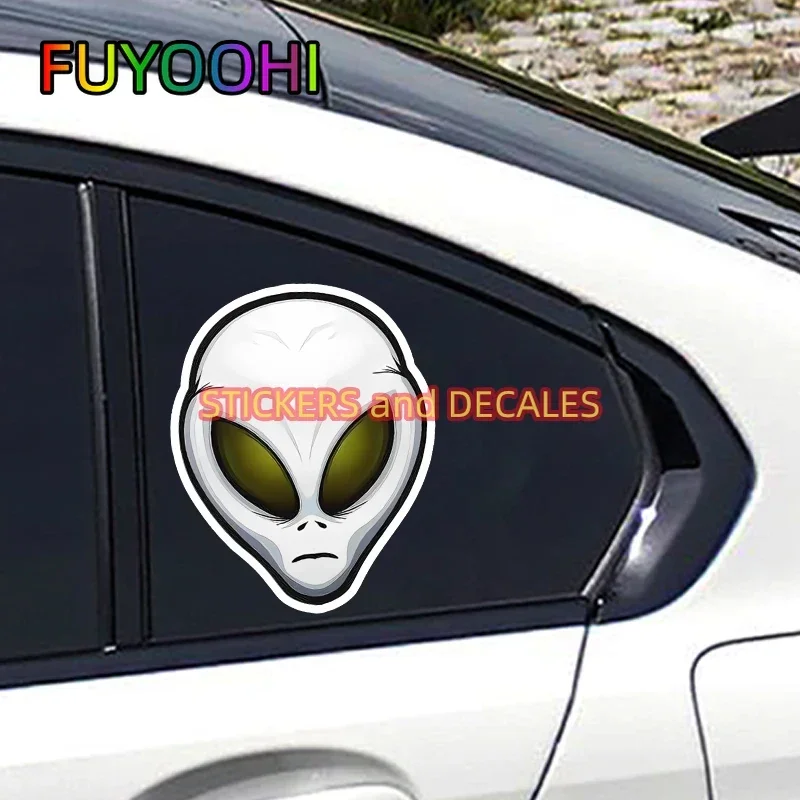 FUYOOHI Play Stickers Cartoon Alien Grey Car Sticker Waterproof Anime Sunscreen Vinyl Scratch-proof Fine Decal Accessories