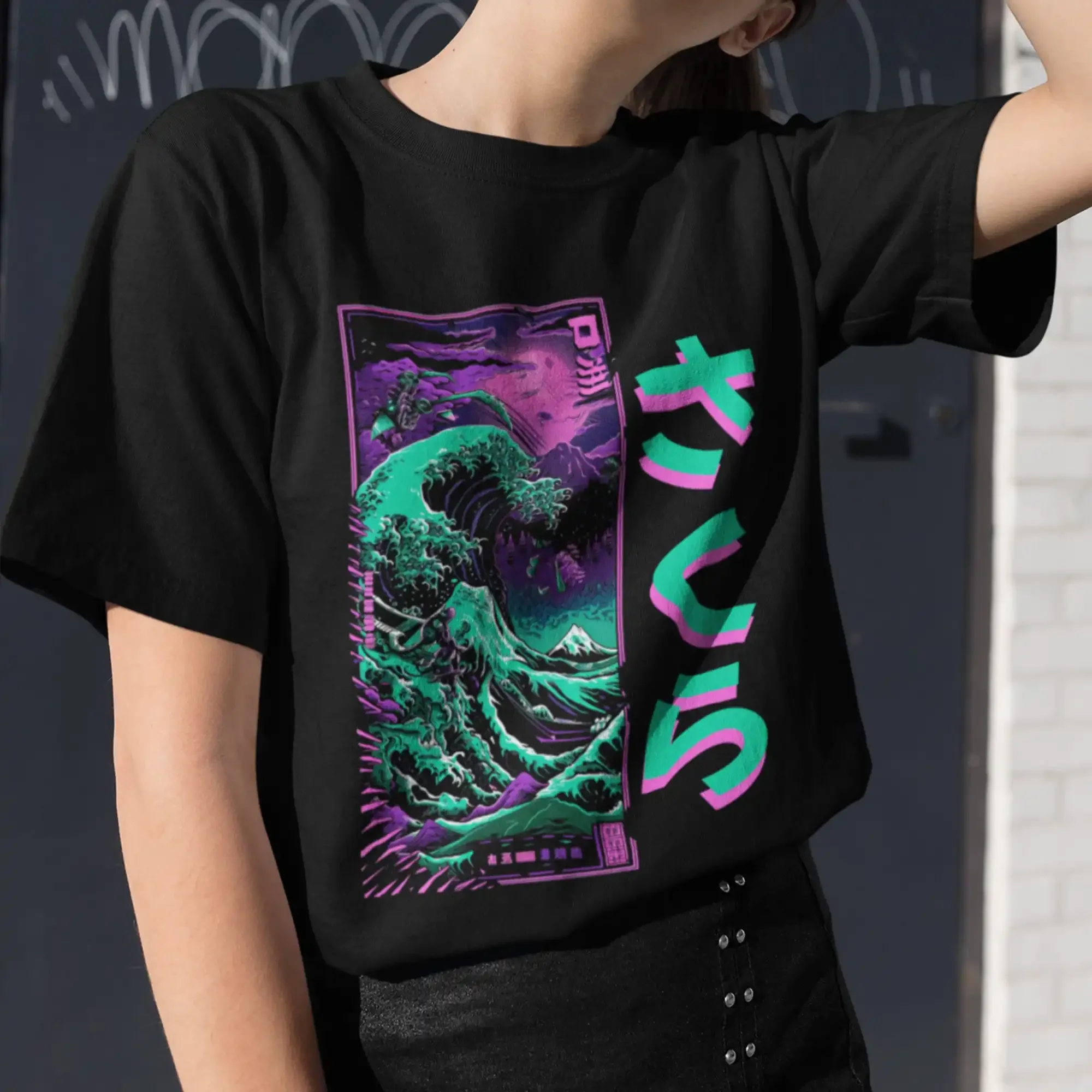 Japanese Streetwear Vaporwave Top The Great Wave Retrowave Appeal Alternative Clothing T shirt