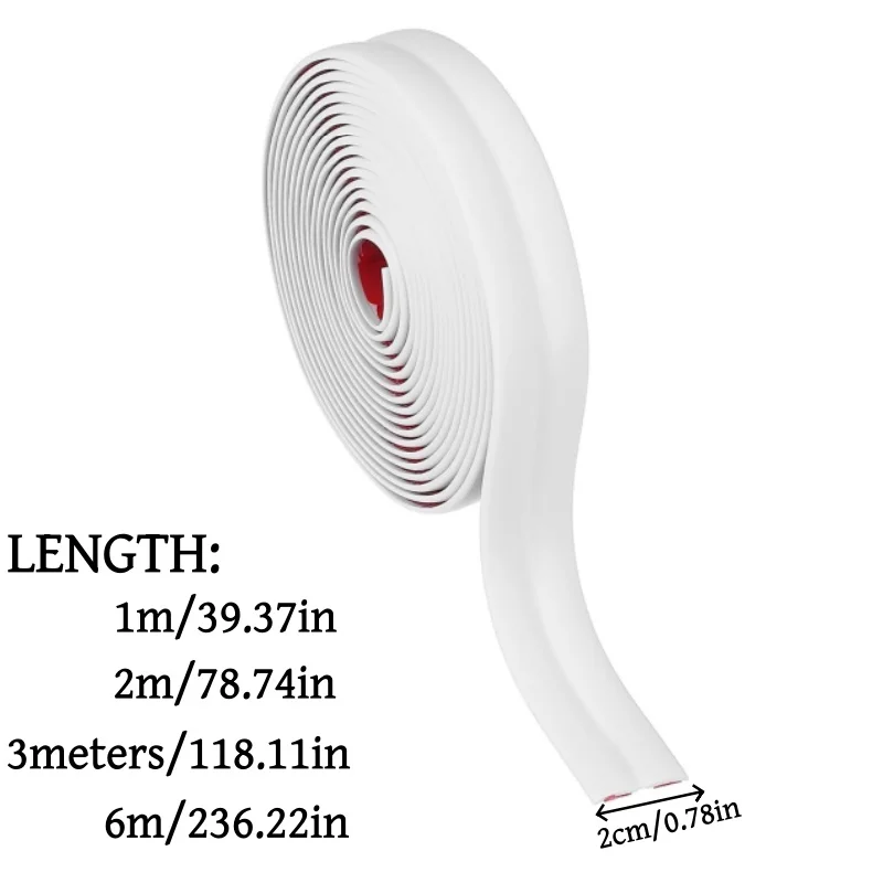 1PC 2cm/0.78in Flexible Wall Corner Protector Moulding Trim Peel and Stick Wall Protector Self Adhesive Molding Trim Strip