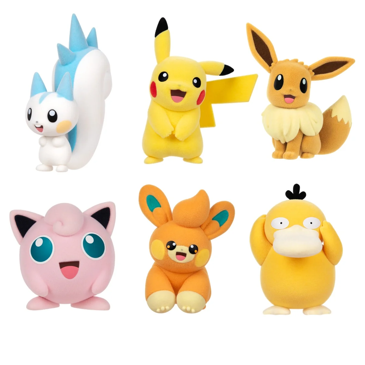 

Оригинальная аниме-фигурка Funism Pokémon, флокирующая серия, Пикачу Иви Psyduck Pochlitz, периферийные устройства, модные игрушки, орнамент, модель, подарок