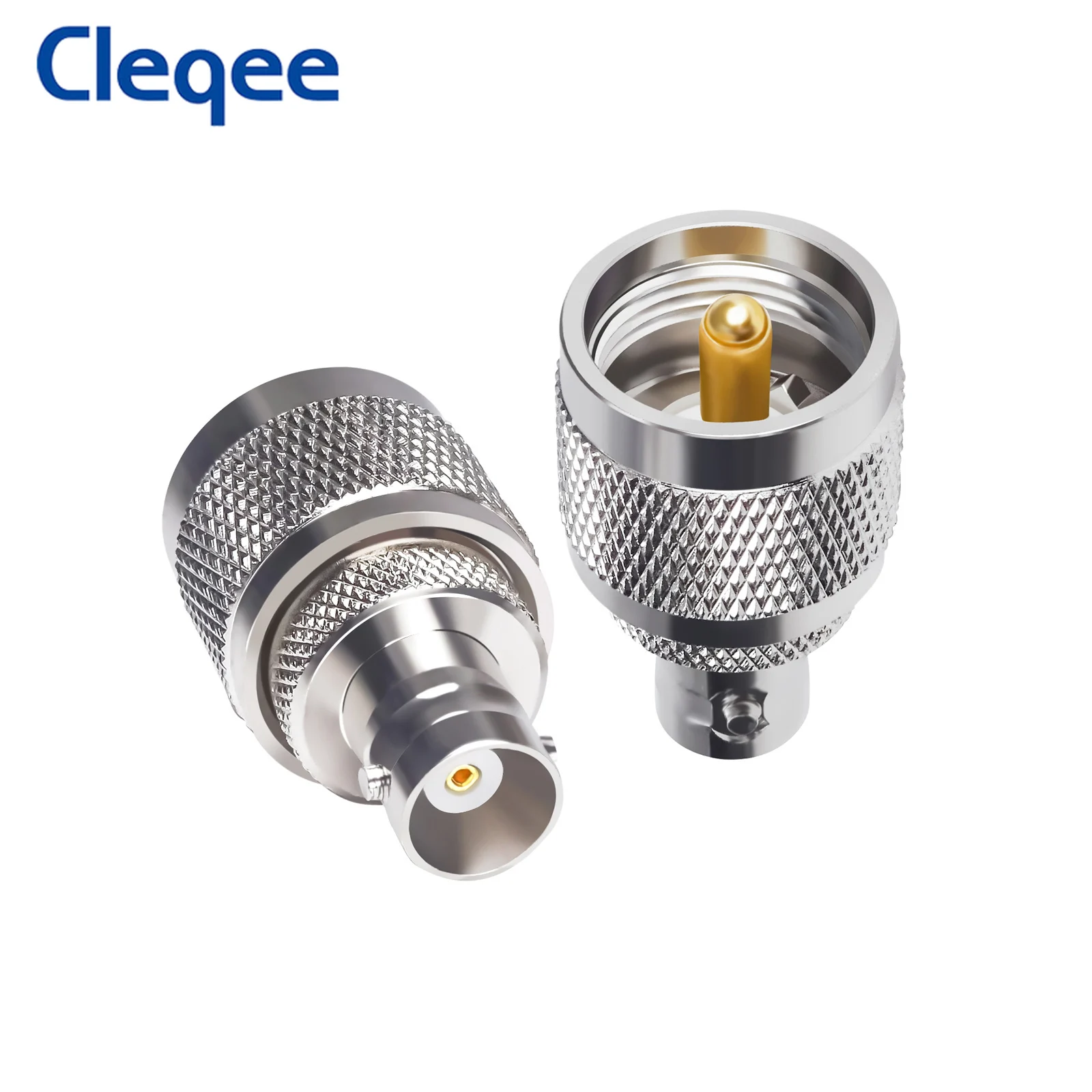 Cleqee 1PC BNC Female Jack to UHF PL259 Male Plug RF Adapter Nickel Plated Copper Connector Coaxial For Radio Antenna Aerial