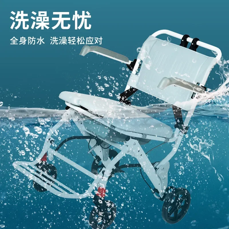 Folding Lightweight Nursing Wheelchair for Elderly with Toilet Function Multi Functional Hospital Style State Subsidized