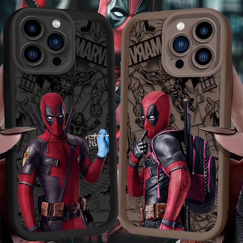 Marvel Deadpool Phone Case for iPhone 15 ProMax 14 13 12 11 Pro Max XS X XR 8 7 6S Plus SE 2020 Shockproof Soft Silicone Cover