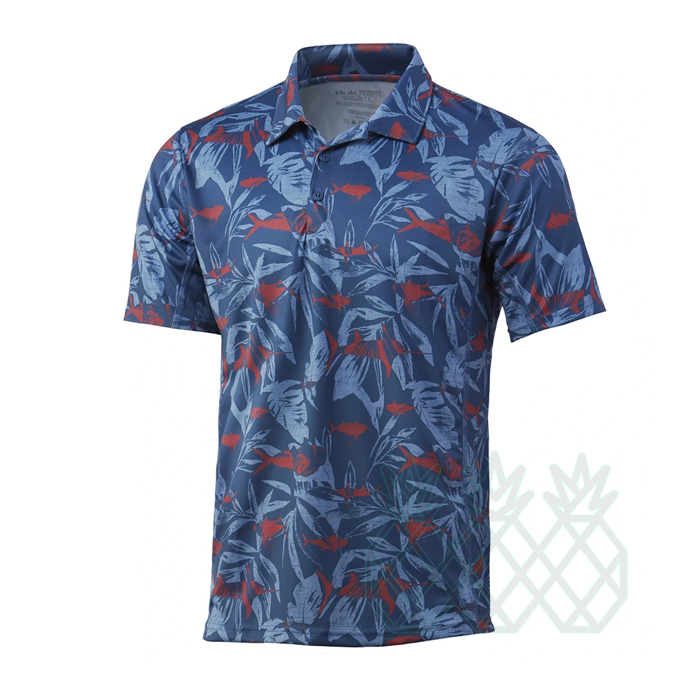 

HUK Fishing Shirt Men Summer Polo Clothes Breathable Outdoor Sport Clothing Fishing T-shirt Short Sleeve Polo Shirt Tshirt Golf