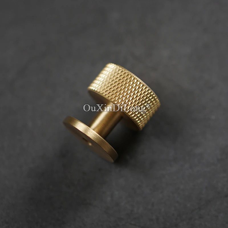 10PCS Solid Brass Knurled Furniture Pulls Handles Drawer Knobs Cupboard Wardrobe Closet Dresser Shoe Cabinet Door Pulls Knobs