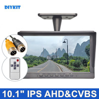 DIYKIT 10.1inch AHD CVBS IPS LCD HD Monitor Rear View Car Monitor Support 1080P AHD CVBS Car Camera 4PIN Video Input