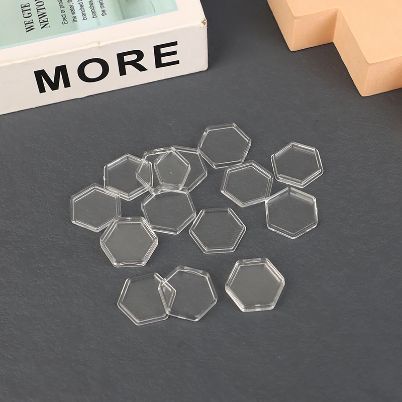 8Pieces Hexagon Clear Plastic Acrylic Protector Containers Case For Token Collection Board Game Holder Boxes