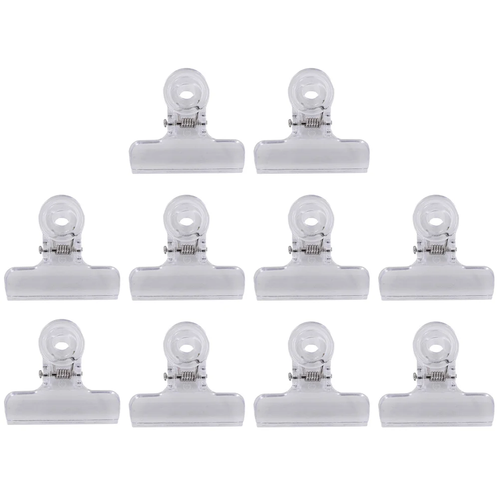 10 Pcs Binder Clips Transparent Dovetail Students Paper Bill Small Stationary File Folder