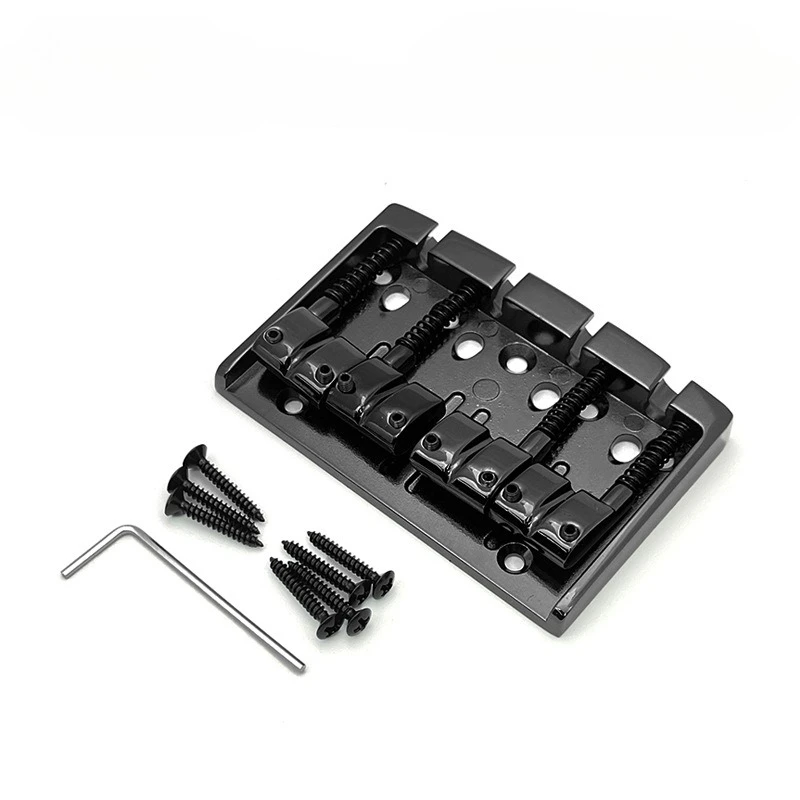 

4-string Bass Bridge, 84.5x58mm Body-mounted/through-body Style 19mm String Height Fixed Bass Bridge