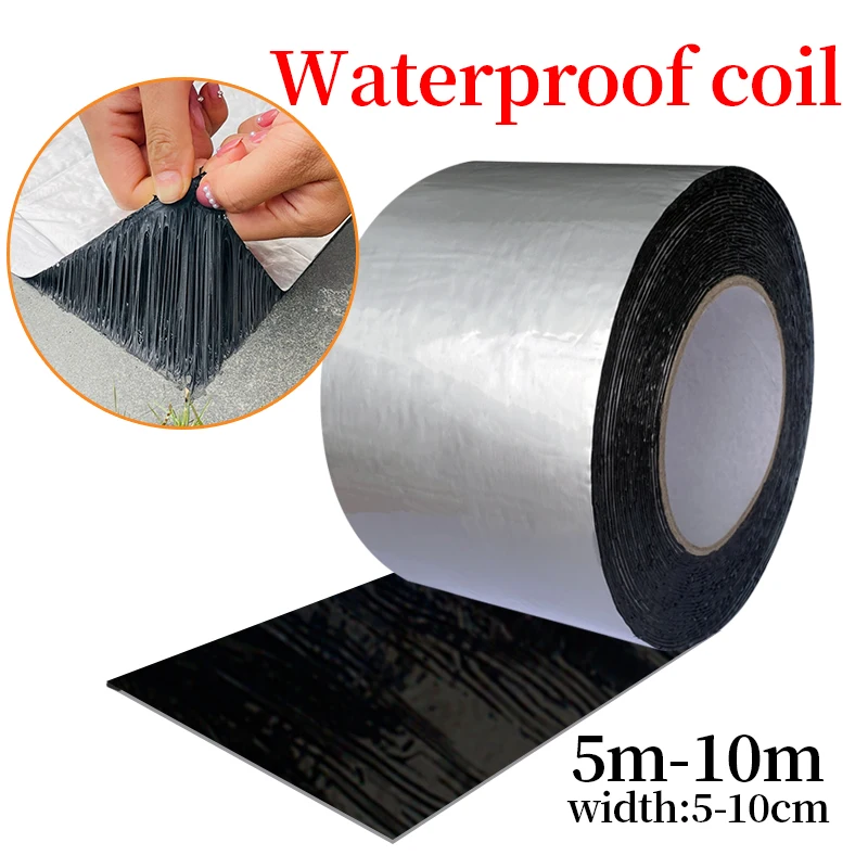 Waterproof Tape High Temperature Resistance Aluminum Foil Thicken Butyl Tape Wall Pool Roof Crack Duct Repair Sealed Self Tape