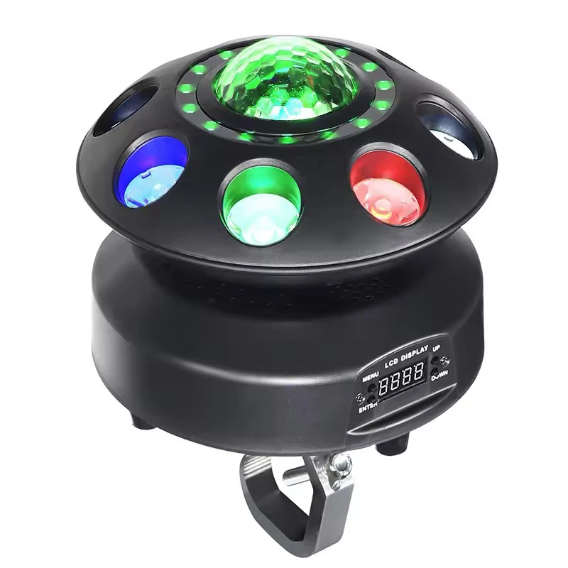 Mini lumières de scène LED UFO multicolores, lumières de fête Chang, 8*3W, lumières LED RGBW pour Chang Dj, événement de mariage, soirée